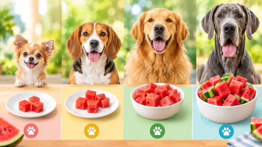 How much watermelon can a dog eat Portions by size